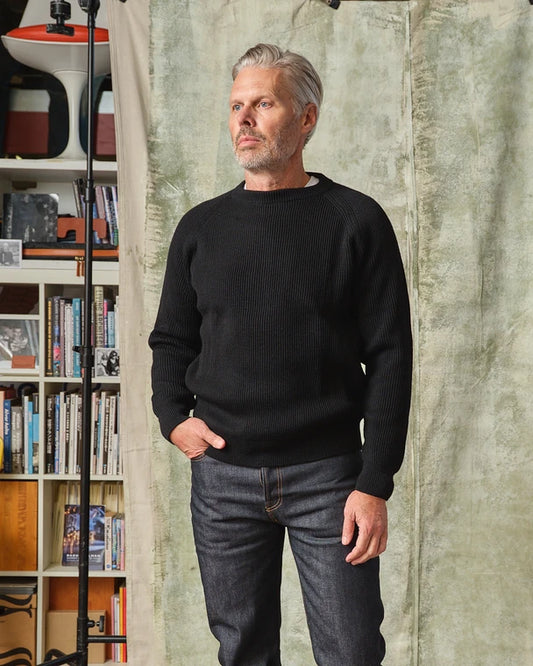 Wool Crewneck Sweater (Black)