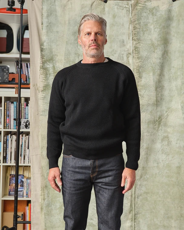 Wool Crewneck Sweater (Black)