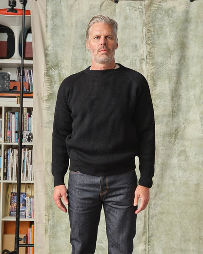 Wool Crewneck Sweater (Black)