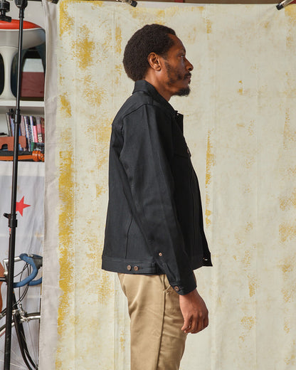 Denim Jacket - Black Selvedge Denim -13.5 oz.