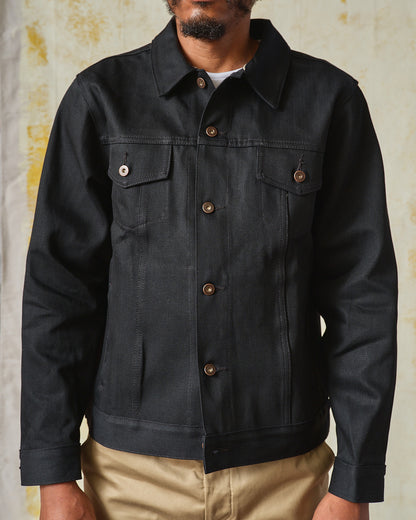Denim Jacket - Black Selvedge Denim -13.5 oz.