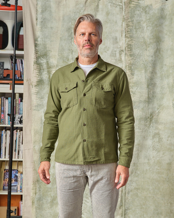 Fatigue Shirt Olive Sateen
