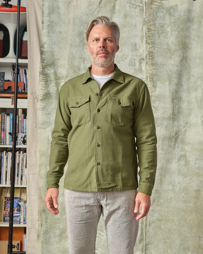 Fatigue Shirt Olive Sateen
