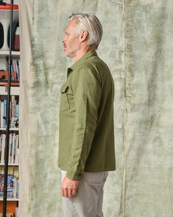Fatigue Shirt Olive Sateen