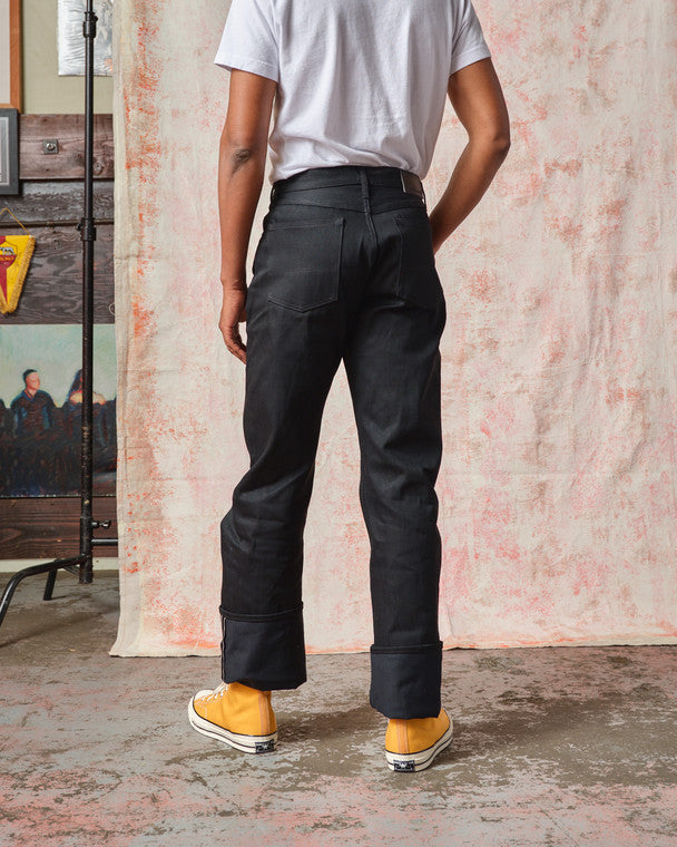 Fredy - Wide Leg Selvedge Jeans (Black) - 13.5 oz.